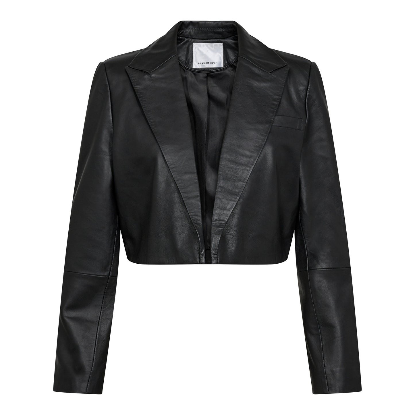 PHOEBE LEATHER CROP BLAZER