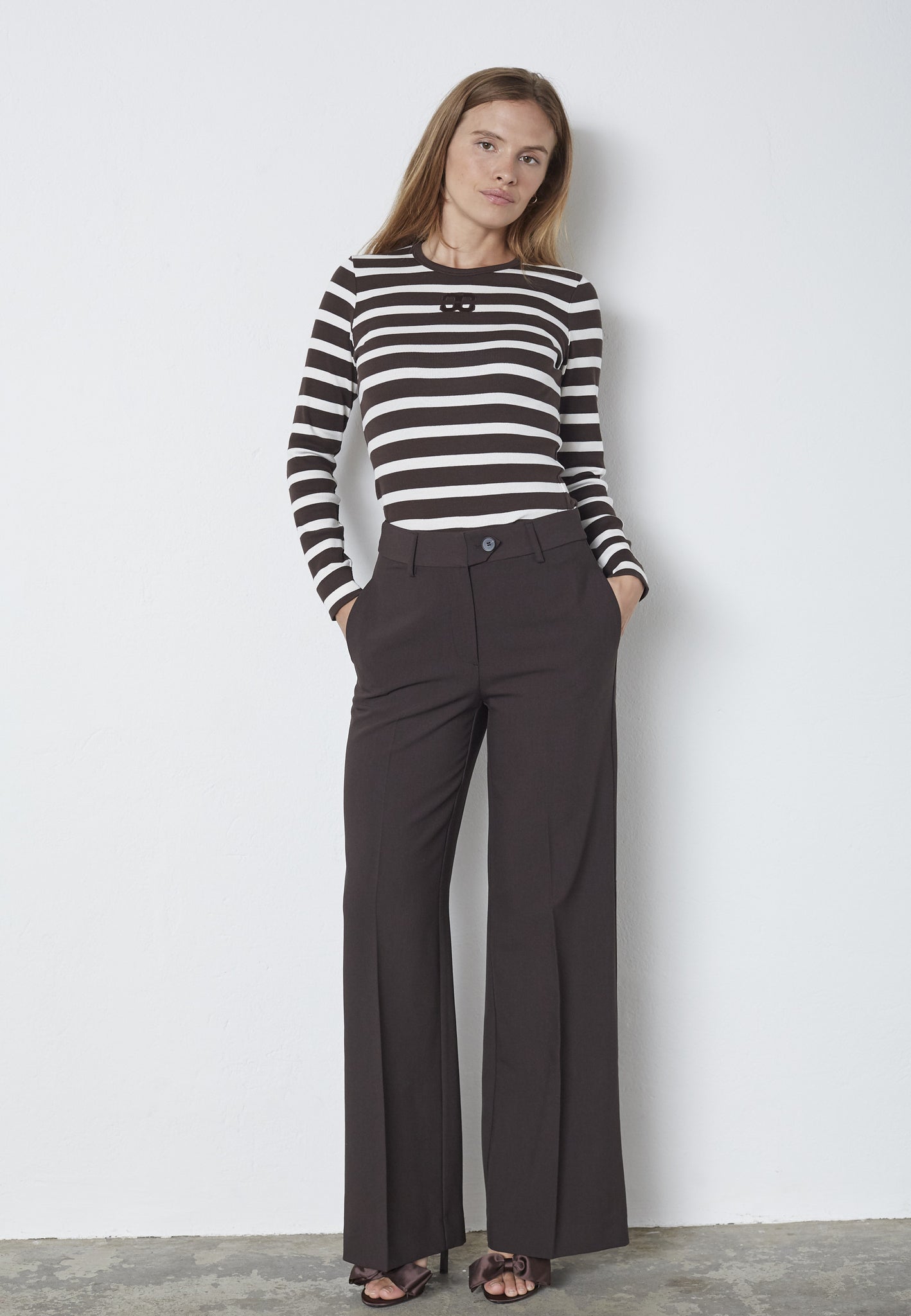 VOLA WIDE LONG PANTS BRUN CO COUTURE