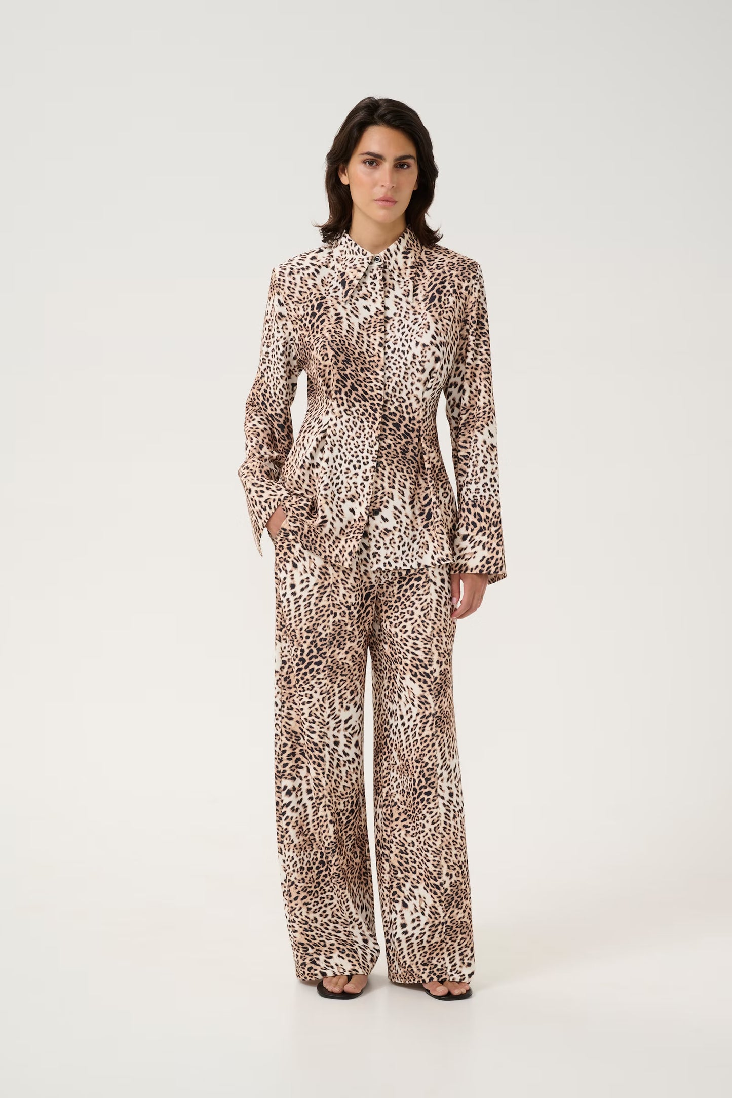 MAREEN LEOPARD SKJORTA GESTUZ