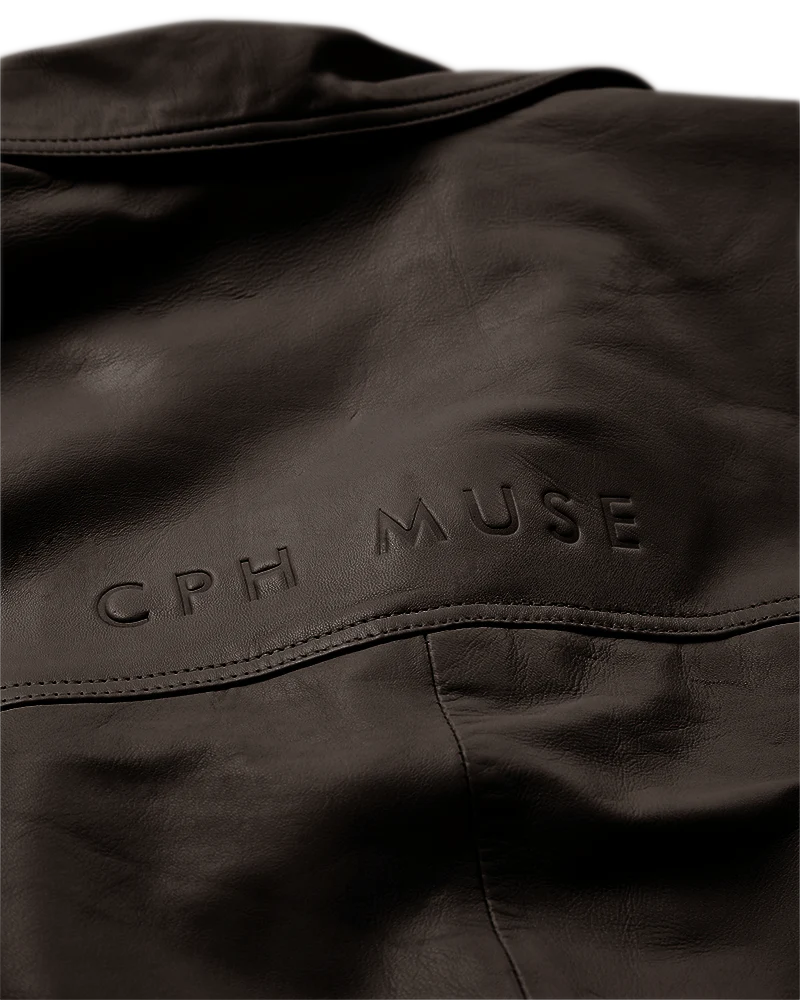 ROYAL - OVERSIZED LEATHER JACKET IN BROWN