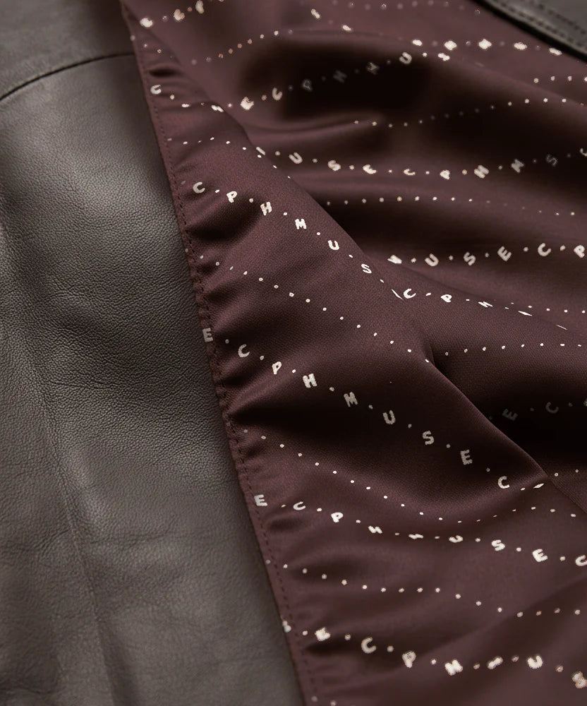 ROYAL - OVERSIZED LEATHER JACKET IN BROWN