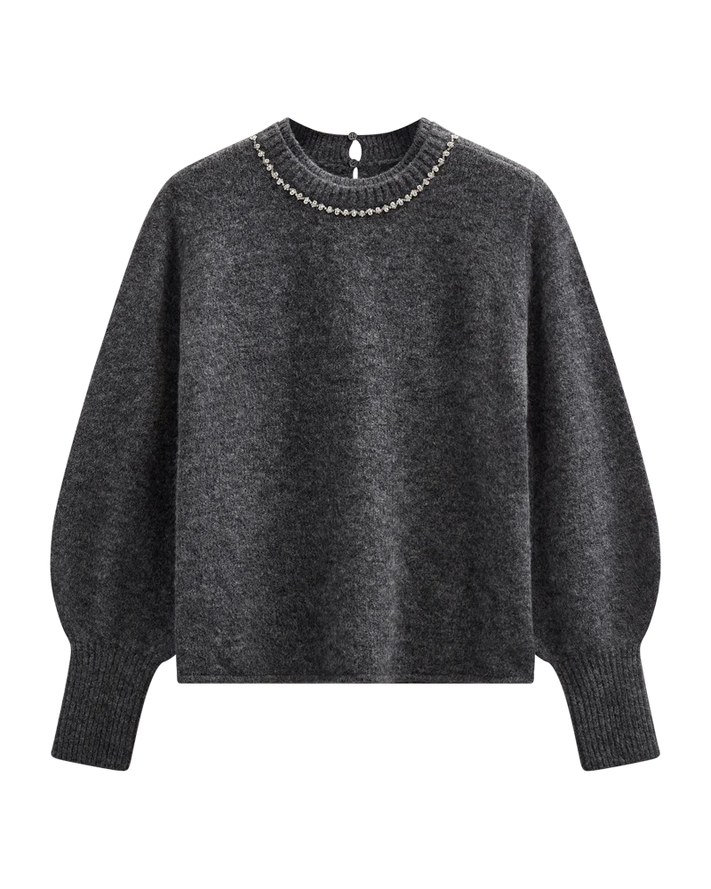 IBRA - PULLOVER WITH BALLOON SLEEVE IN GREY