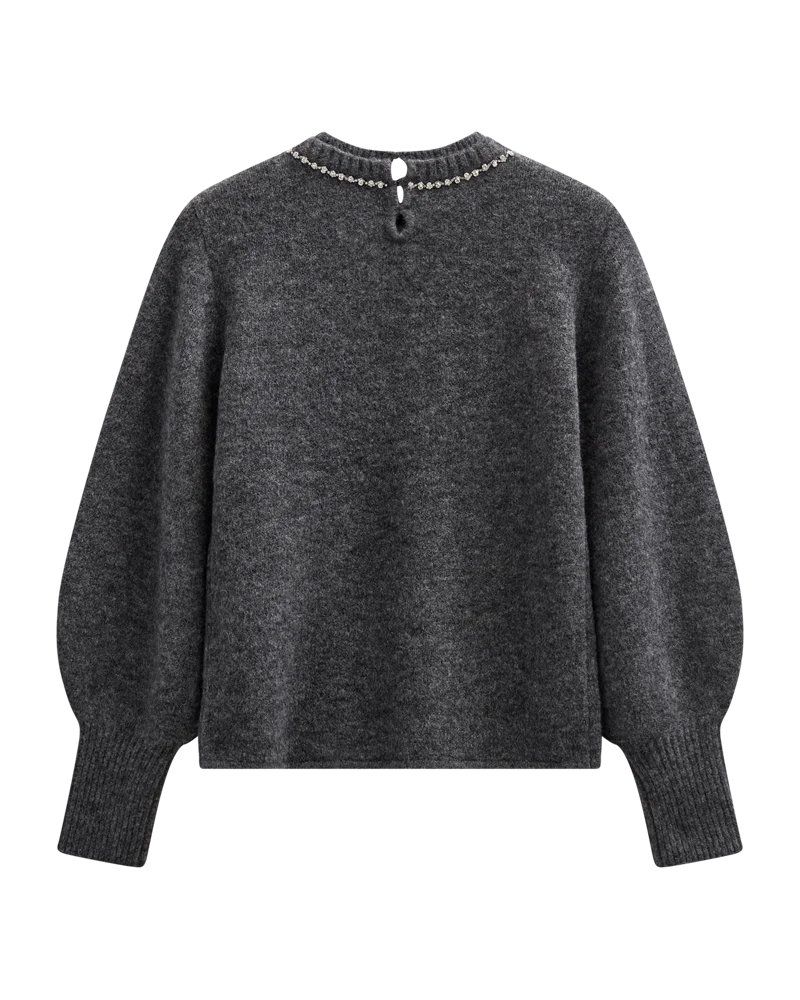 IBRA - PULLOVER WITH BALLOON SLEEVE IN GREY