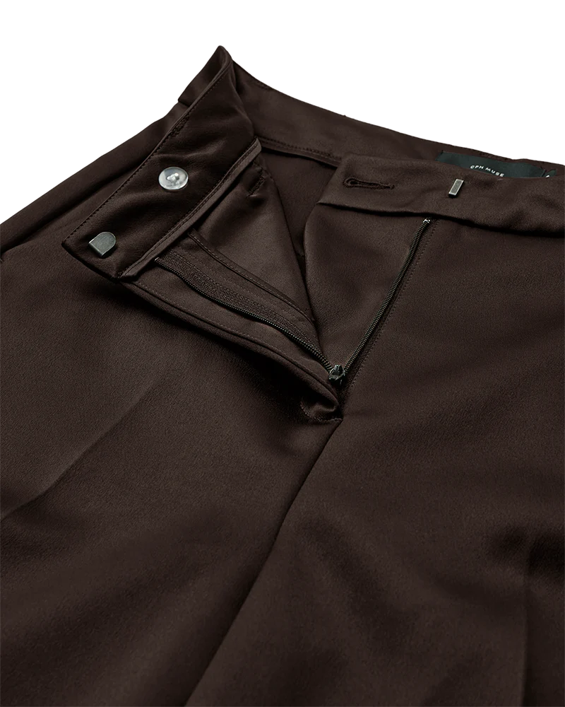 SHINE HIGH-WAISTED PANTS IN BROWN COPENHAGEN MUSE