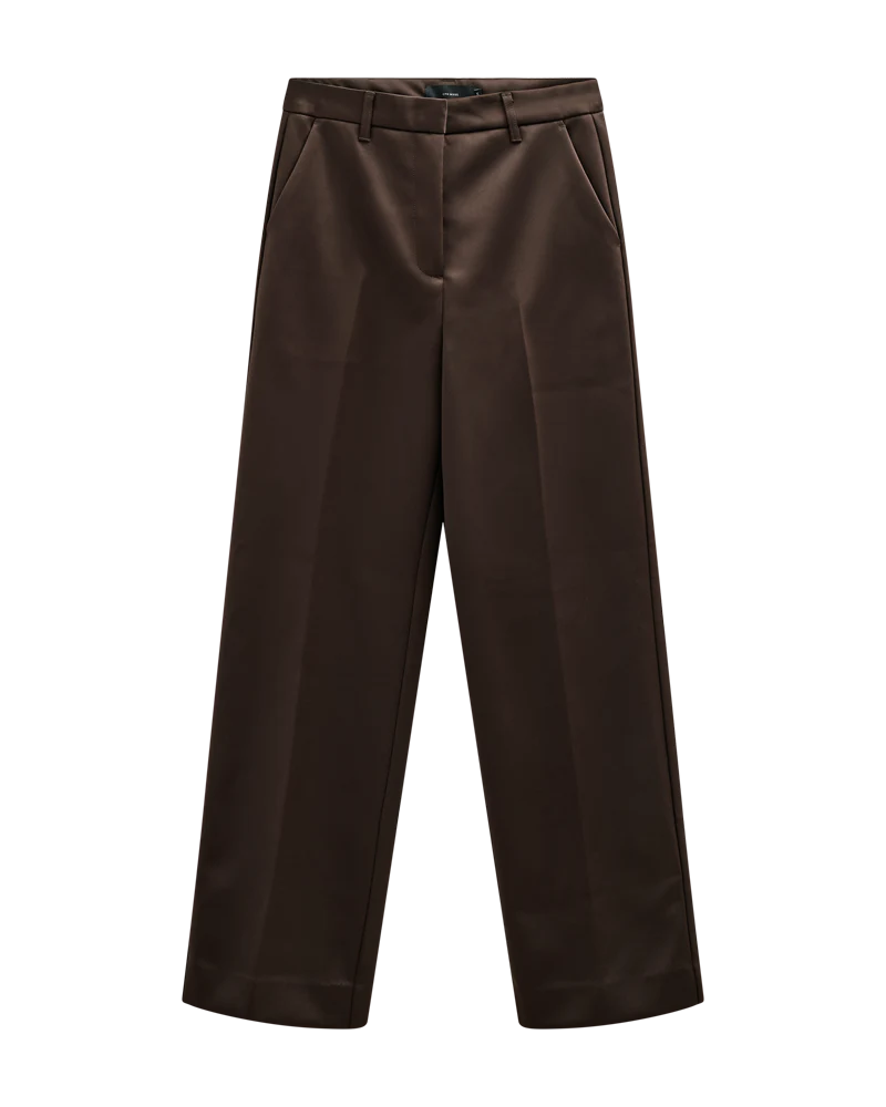 SHINE HIGH-WAISTED PANTS IN BROWN COPENHAGEN MUSE
