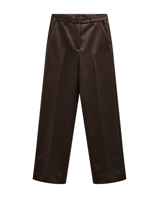 SHINE HIGH-WAISTED PANTS IN BROWN COPENHAGEN MUSE