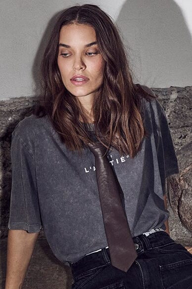 BRUN PU SLIPS HAUTE LAMITIE