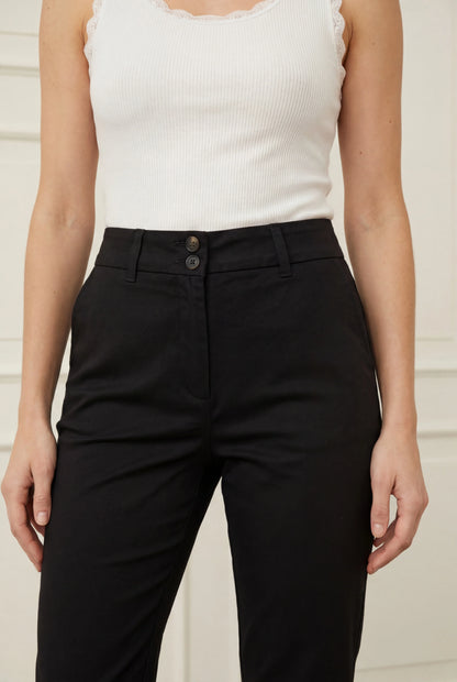 LONG HIGHWAIST CHINO BLACK ISAY
