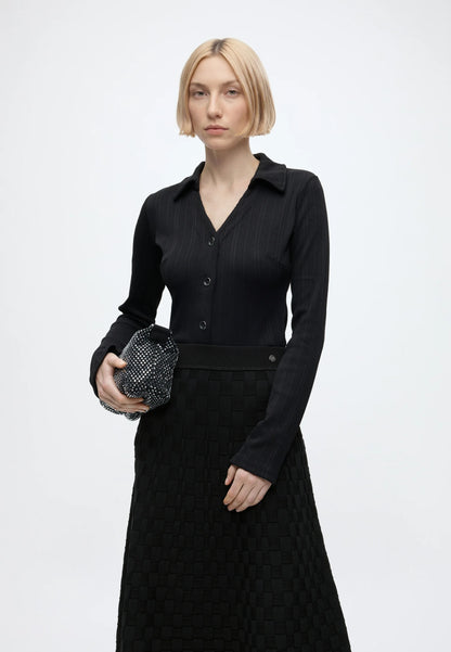 PEARL DETAILS KNIT SKIRT