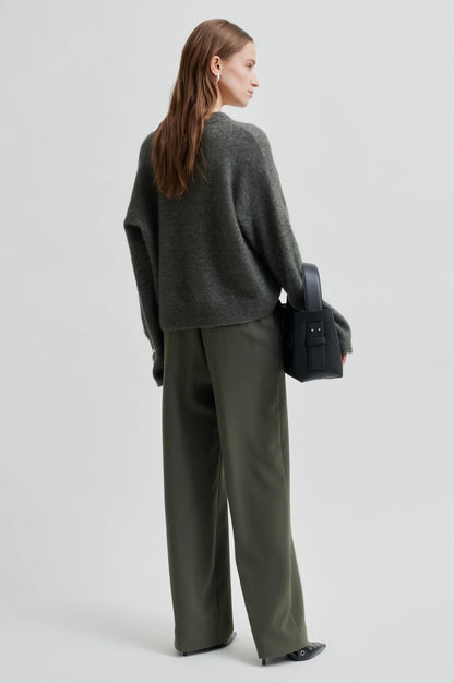 BROOK KNIT DROP SHOULDER O-NECK SECOND FEMALE