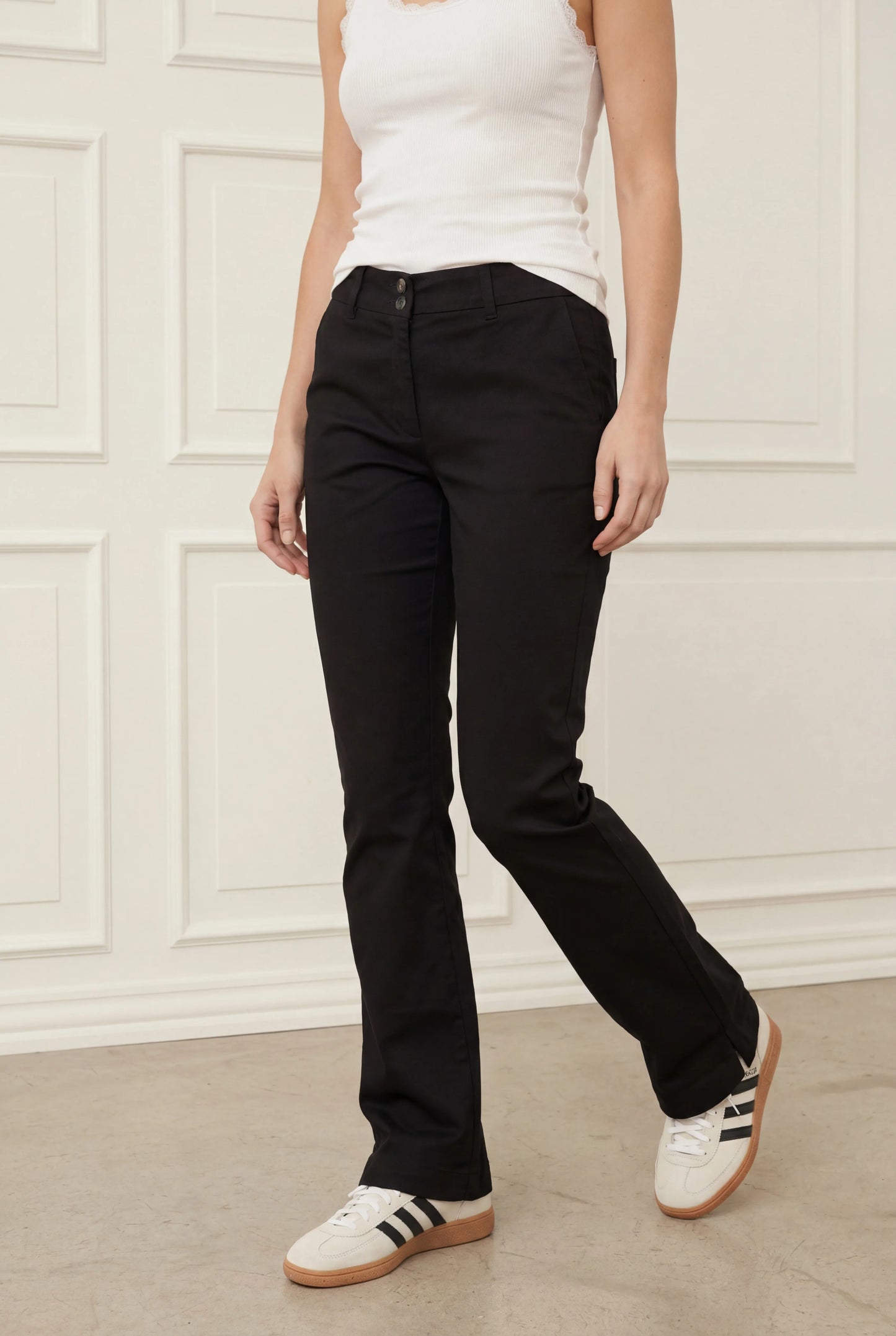 LONG HIGHWAIST CHINO BLACK ISAY