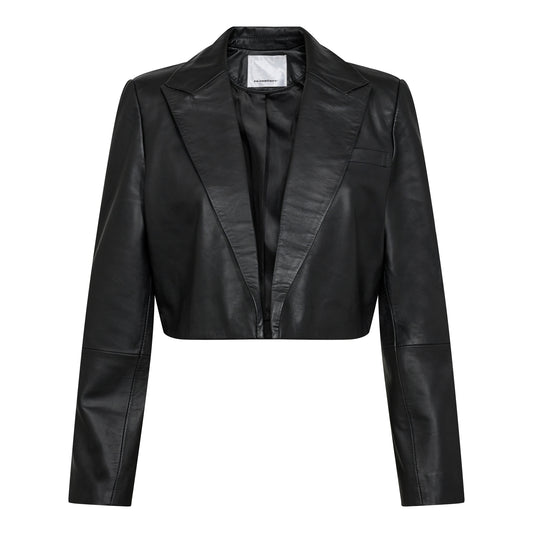 PHOEBE LEATHER CROP BLAZER