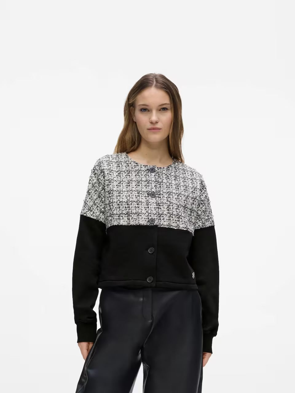 BOUCLE MIX JERSEY CARDIGAN KARL LAGERFELD