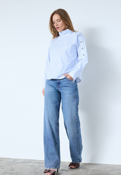 DEVIN ASYM BUTTON BLOUSE