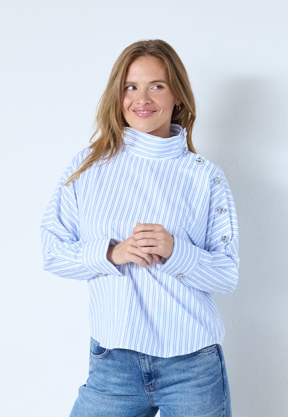 DEVIN ASYM BUTTON BLOUSE