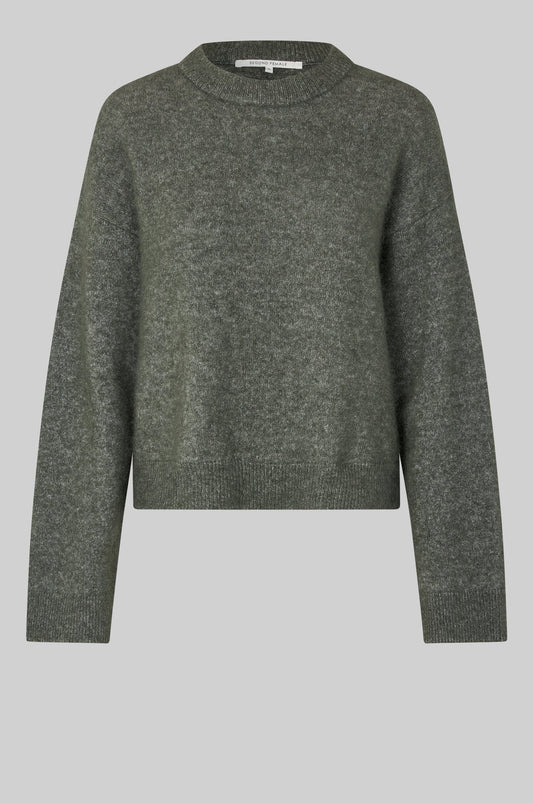 BROOK KNIT DROP SHOULDER O-NECK SECOND FEMALE
