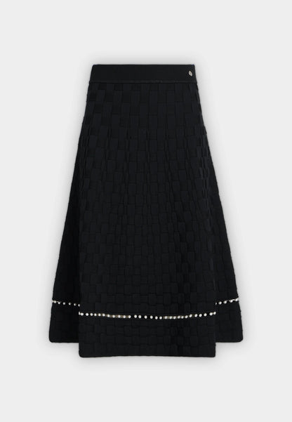 PEARL DETAILS KNIT SKIRT