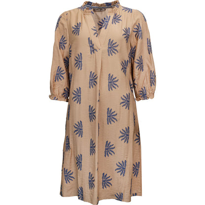 MILEY DRESS - SAND/BLUE PATTERN COSTA MANI