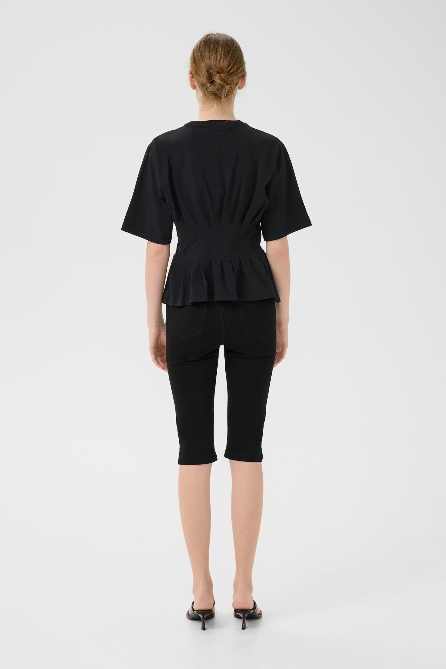 INEZ TOP GESTUZ BLACK
