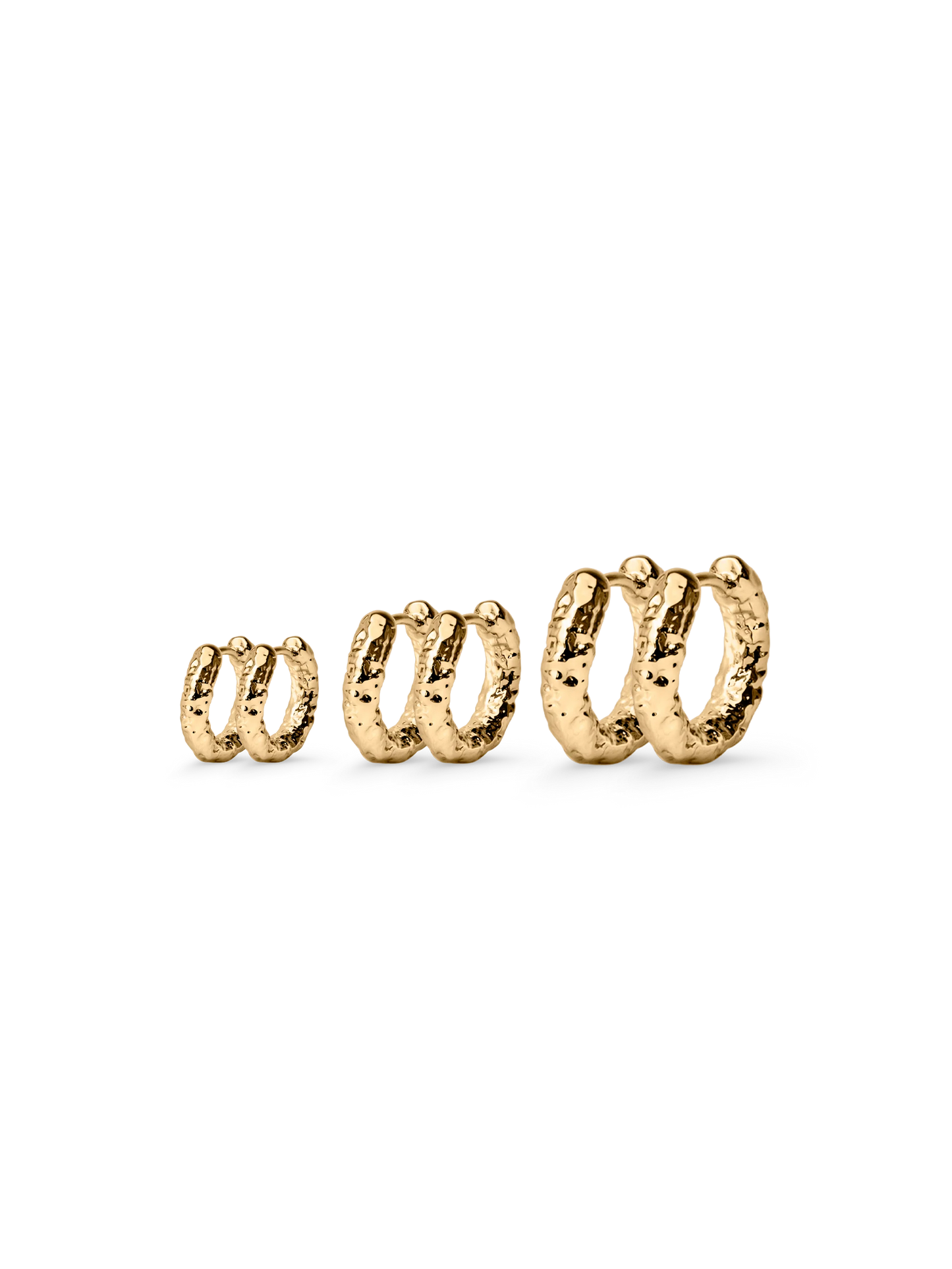 3PACK TEXTURED HOOP EARRING