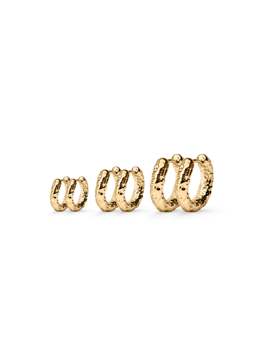 3PACK TEXTURED HOOP EARRING