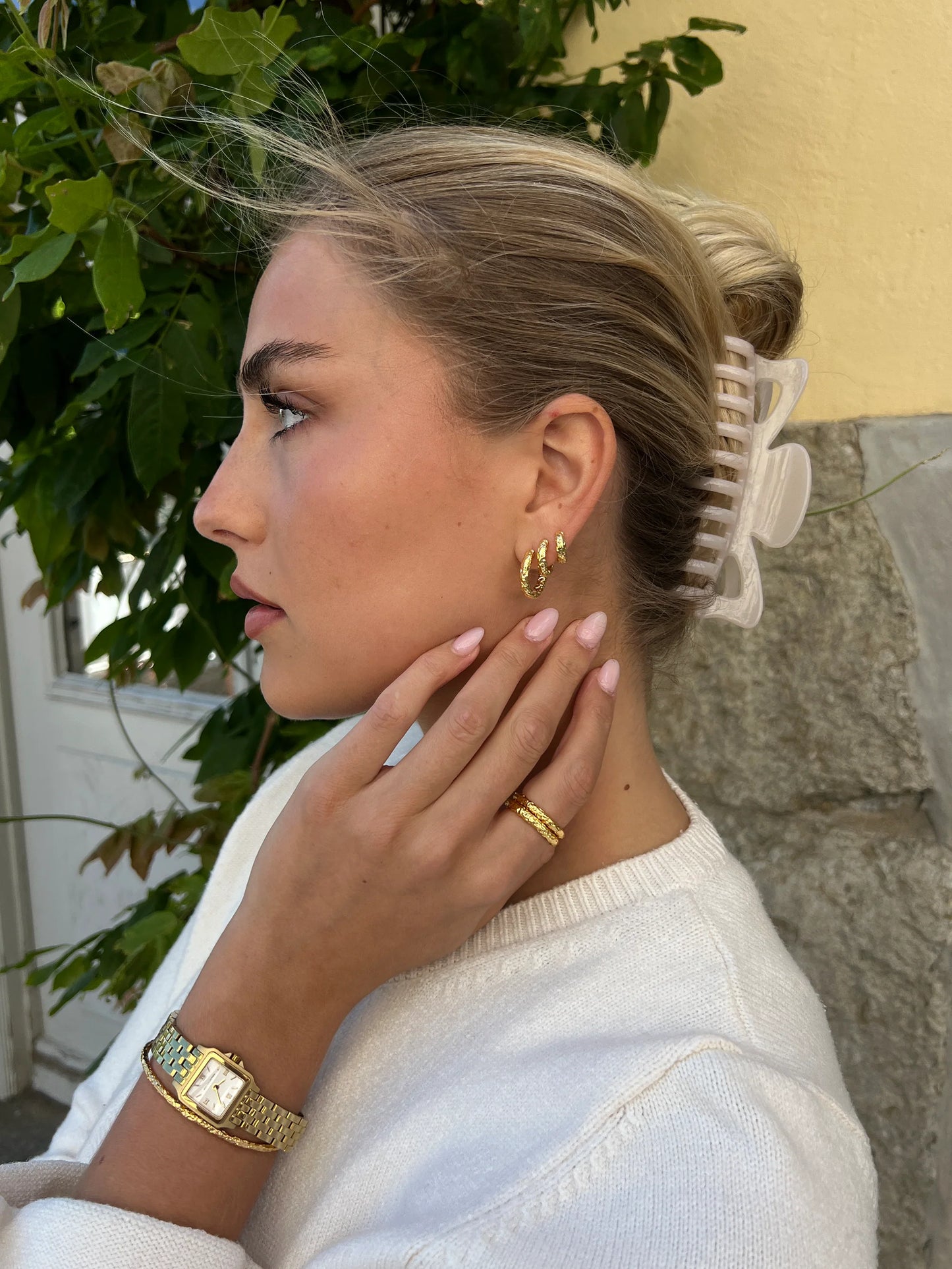 3PACK TEXTURED HOOP EARRING