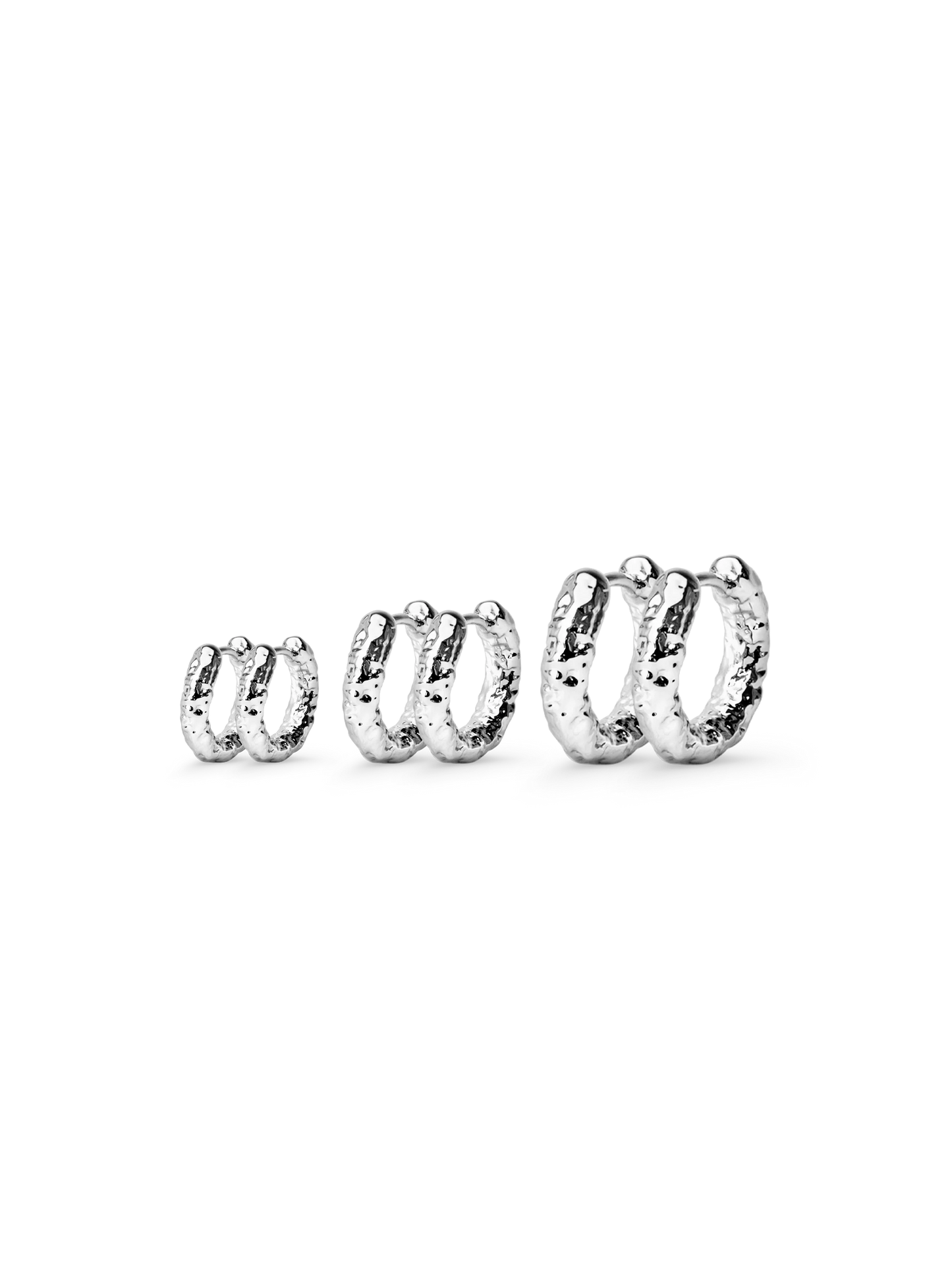 3PACK TEXTURED HOOP EARRINGS
