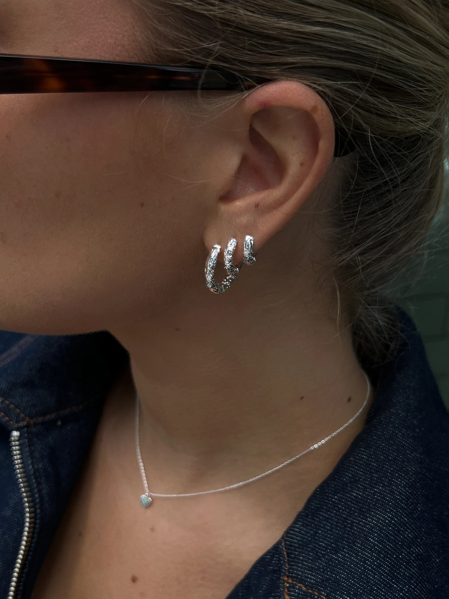 3PACK TEXTURED HOOP EARRINGS