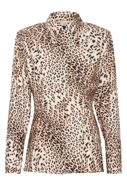 MAREEN LEOPARD SKJORTA GESTUZ