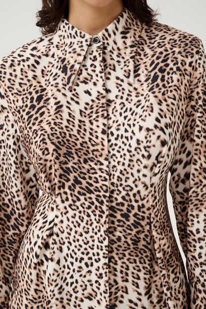 MAREEN LEOPARD SKJORTA GESTUZ