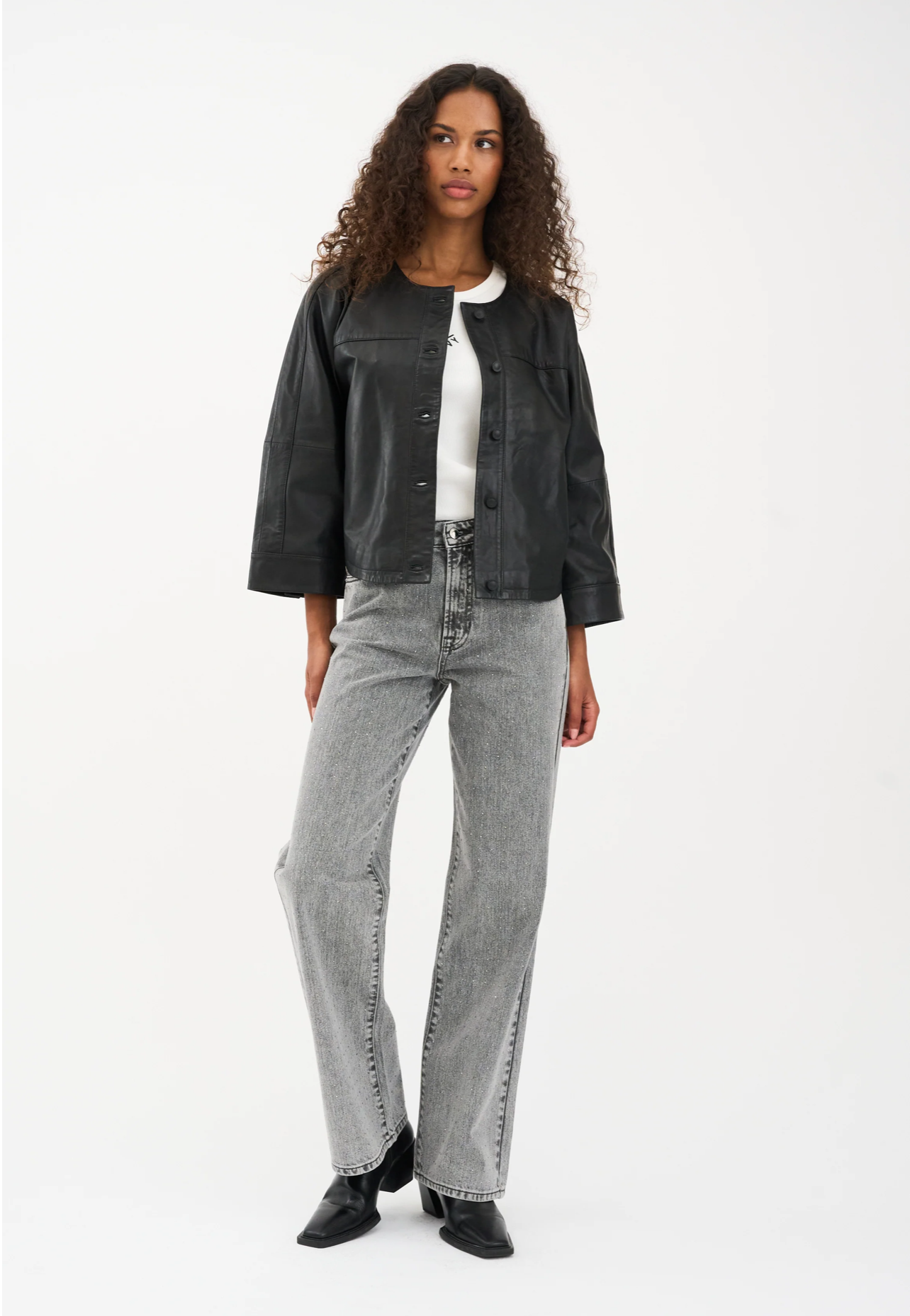 IVY MIA STUD WASH FADED GREY