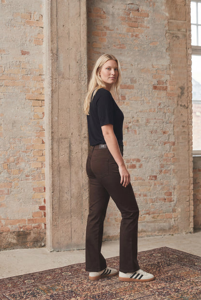 FLARE COATED PANT BROWN ISAY