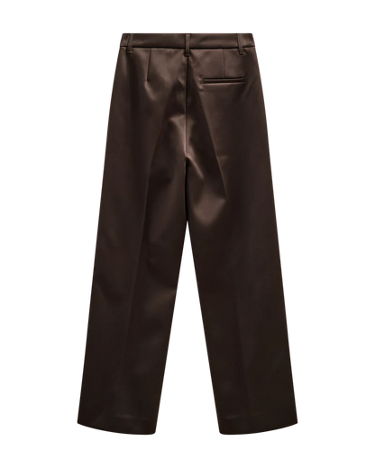 SHINE HIGH-WAISTED PANTS IN BROWN COPENHAGEN MUSE