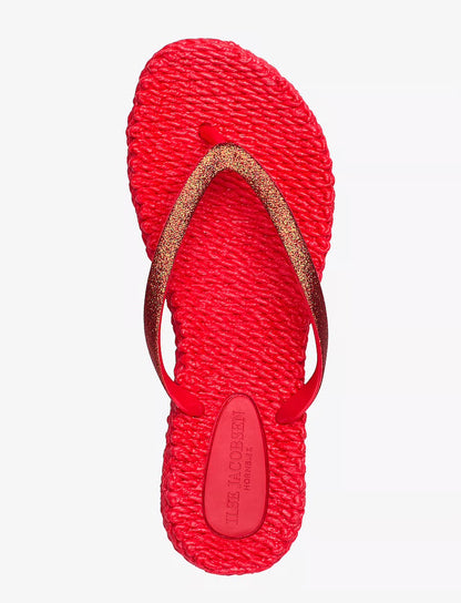 FLIP FLOP RÖDA GLITTER ILSE JACOBSEN