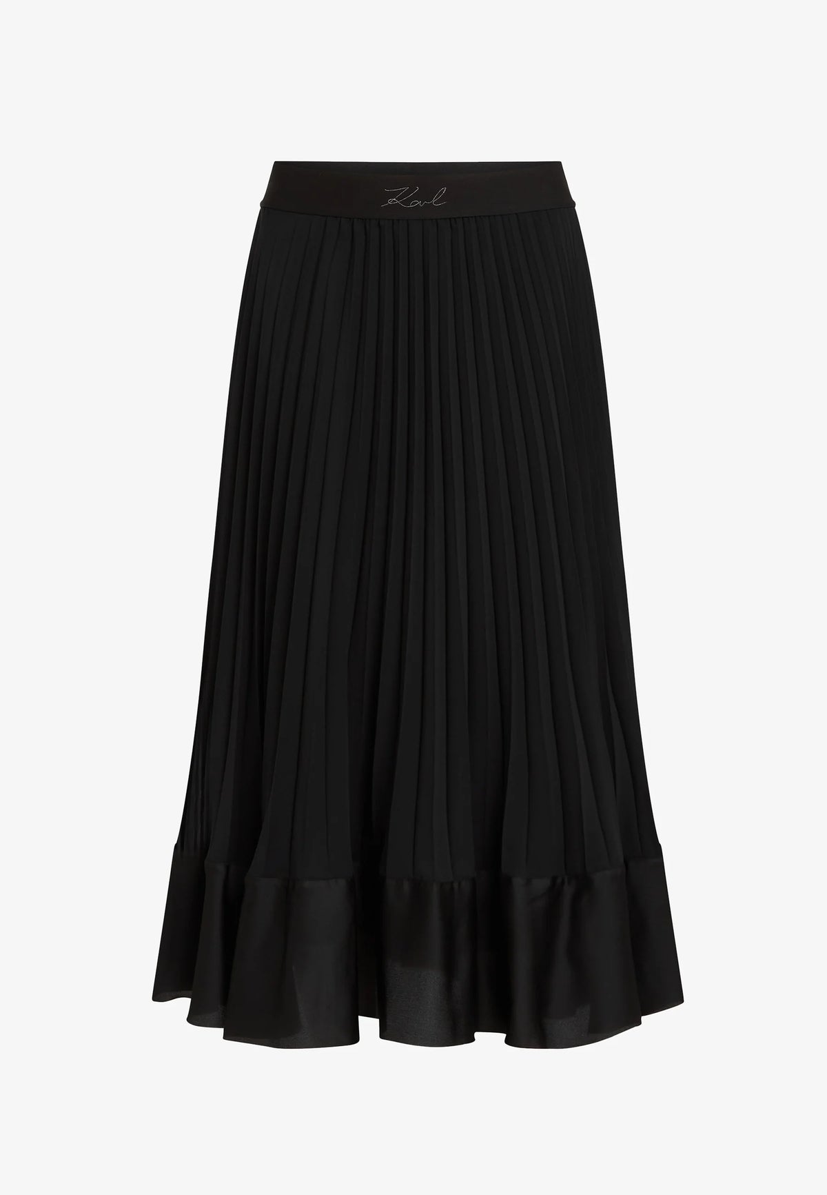 SVART PLEATED KJOL KARL LAGERFELD