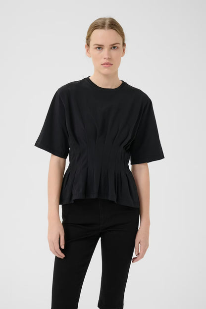 INEZ TOP GESTUZ BLACK