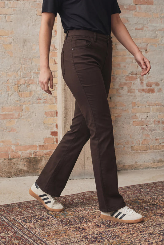 FLARE COATED PANT BROWN ISAY