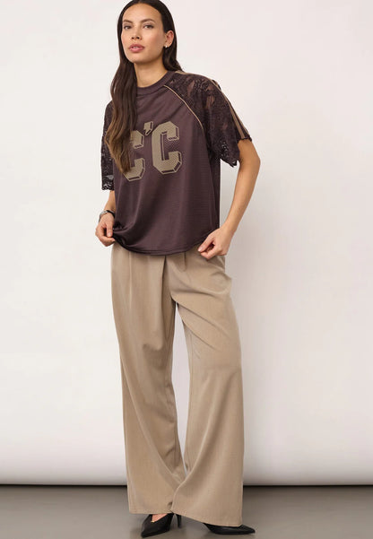 TREY LOGO LACE TOP CO COUTURE