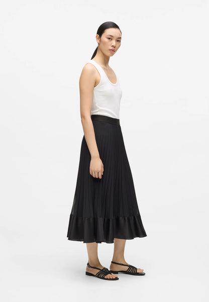 SVART PLEATED KJOL KARL LAGERFELD