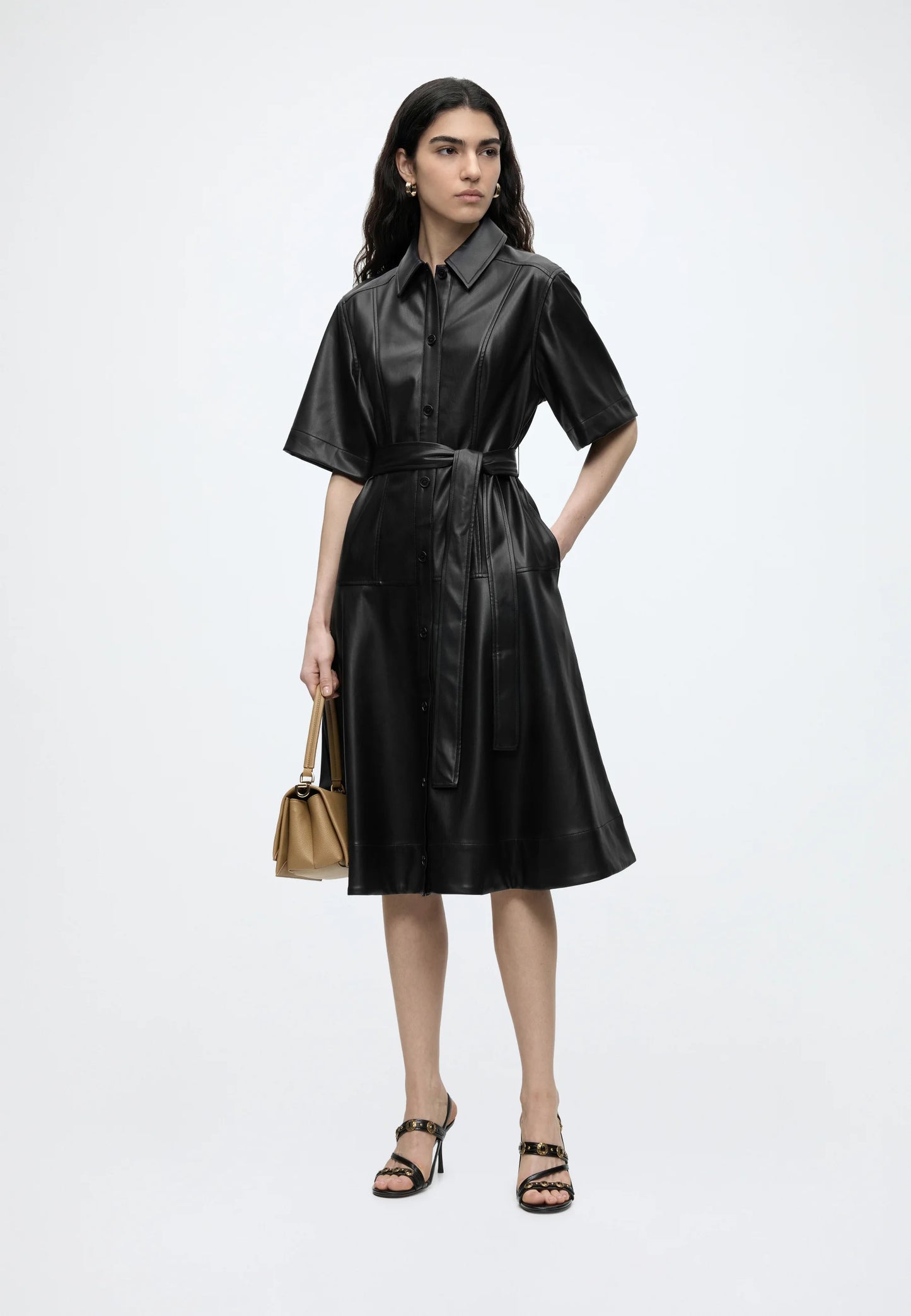 FAUX LEATHER KLÄNNING KARL LAGERFELD