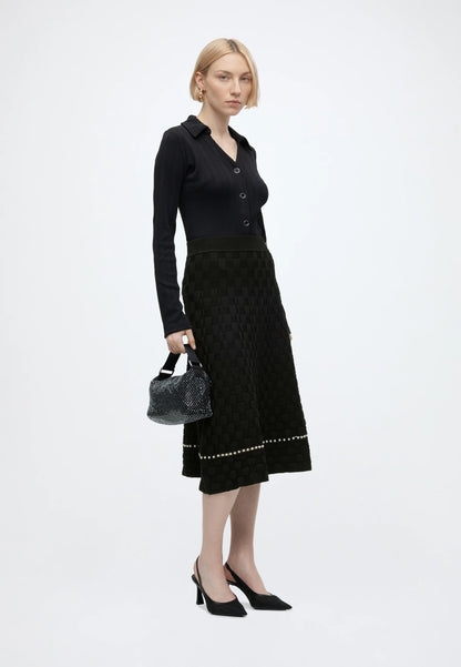 PEARL DETAILS KNIT SKIRT