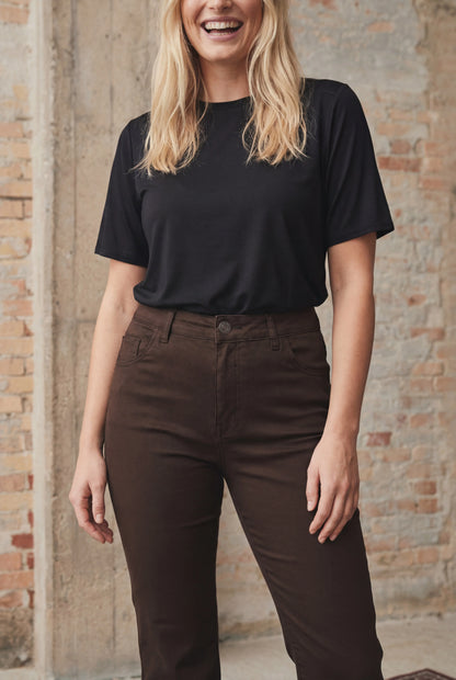 FLARE COATED PANT BROWN ISAY