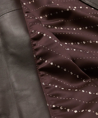 ROYAL - OVERSIZED LEATHER JACKET IN BROWN