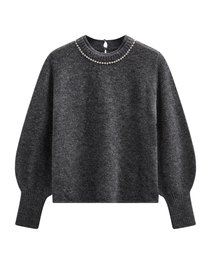 IBRA - PULLOVER WITH BALLOON SLEEVE IN GREY
