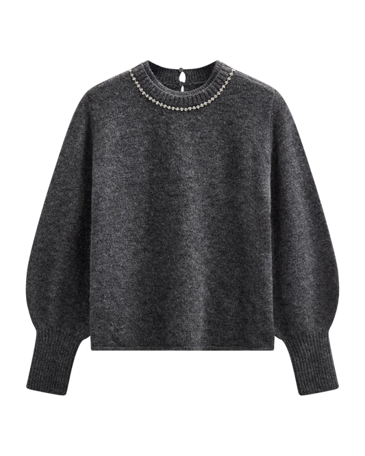 IBRA - PULLOVER WITH BALLOON SLEEVE IN GREY