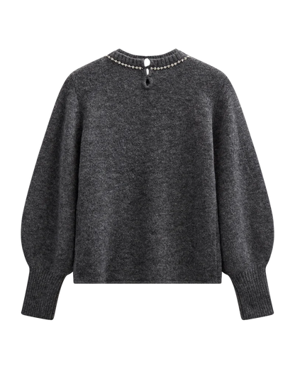 IBRA - PULLOVER WITH BALLOON SLEEVE IN GREY