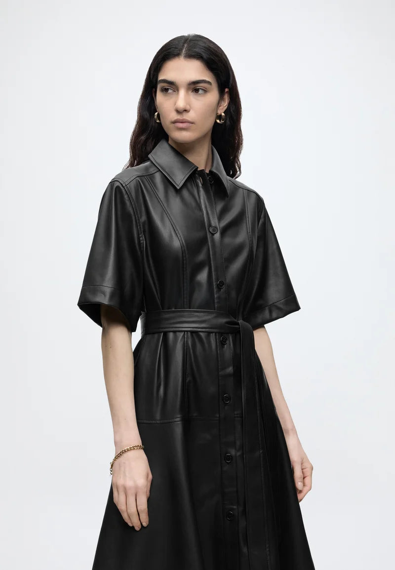 FAUX LEATHER KLÄNNING KARL LAGERFELD