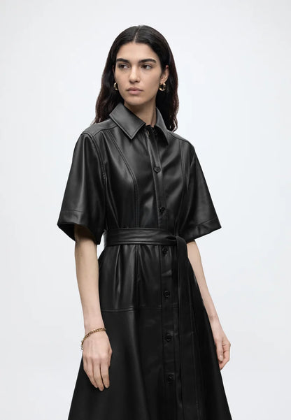 FAUX LEATHER KLÄNNING KARL LAGERFELD