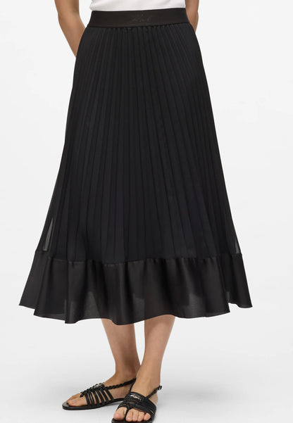 SVART PLEATED KJOL KARL LAGERFELD