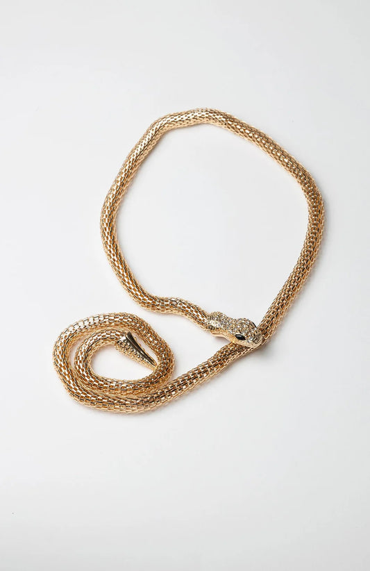 SNAKE GOLD NECKLACE BOW19